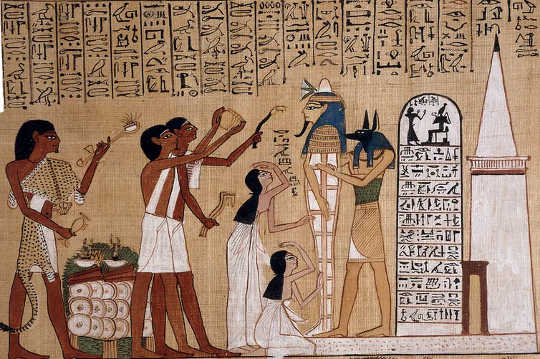 Ancient Egyptian manuscript written and drawn on papyrus, dating to 1275 B.C. 